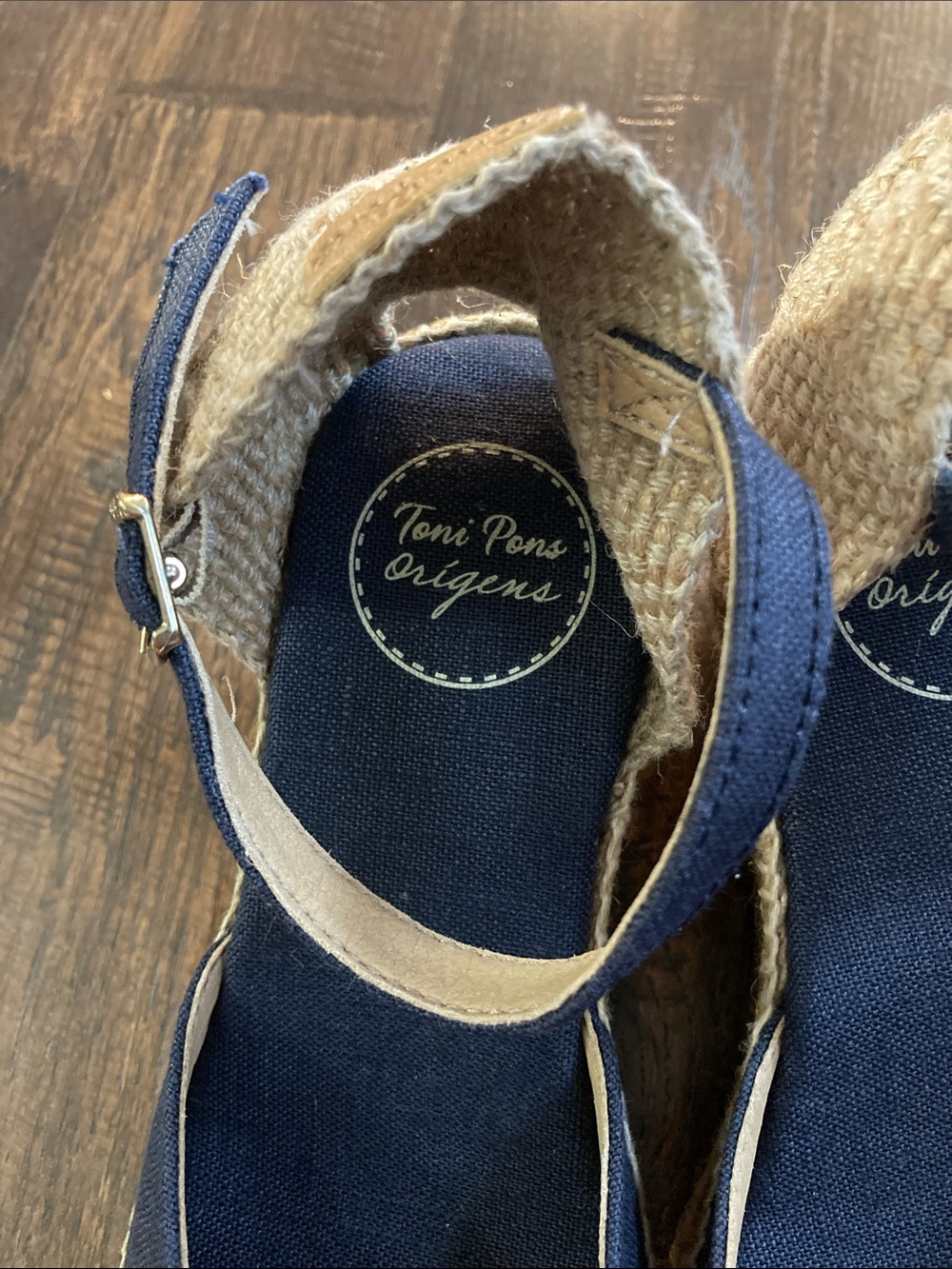 Toni Pons Espadrille Wedge Sandals in Navy Linen - Picture 2 of 6